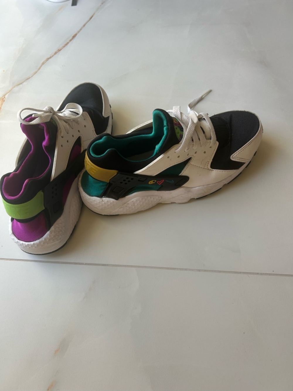 Nike Kids Multi-Color Sneakers - White, Black, Teal, Purple, Yellow, Green